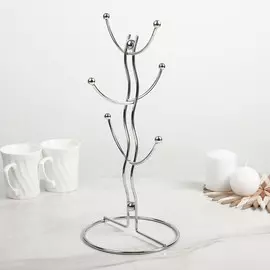 Подставка для кружек доляна, на 6 предметов, 161632 см, хромированная