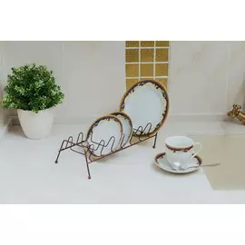 Сушилка для тарелок на 7 предметов 27,5×13,5×15 см, цвет медь