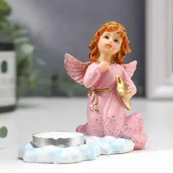 Сувенир полистоун подсвечник со свечой