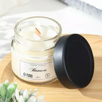 Ароматическая свеча в банке, 75 г, из соевого воска, ваниль