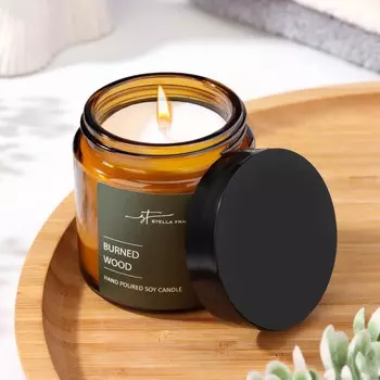 Ароматическая свеча в банке st burned wood, древесные нотки, 90 г
