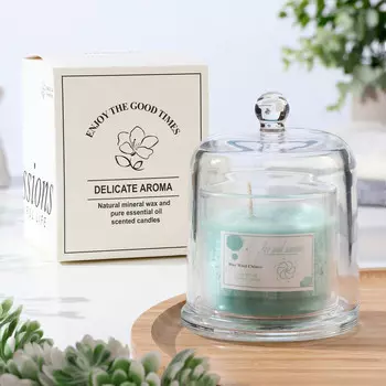 Ароматическая свеча в банке dome, голубые колокольчики