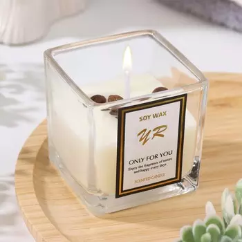 Ароматическая свеча в стакане soy wax, шампань