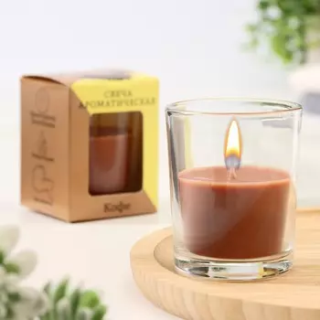 Ароматическая свеча в стакане 56 см, кофе
