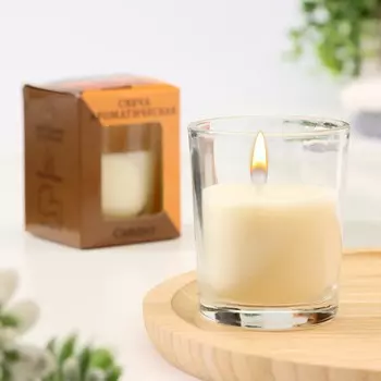 Свеча ароматическая в стекле 5х6см, сандал