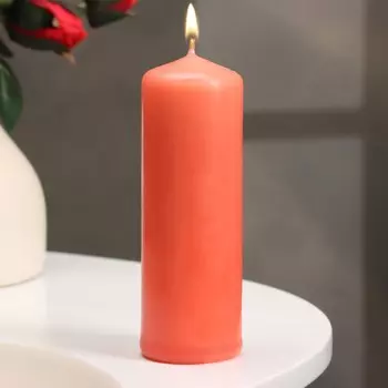 Свеча - цилиндр, 412 см, 15 ч, лососевая