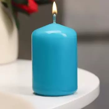 Свеча - цилиндр, 46 см, 9 ч, бирюза