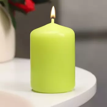 Свеча - цилиндр, 46 см, 9 ч, фисташковая