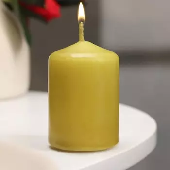 Свеча - цилиндр, 46 см, 9 ч, оливковая