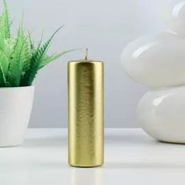 Свеча - цилиндр, 5х15 см, 32 ч, золото