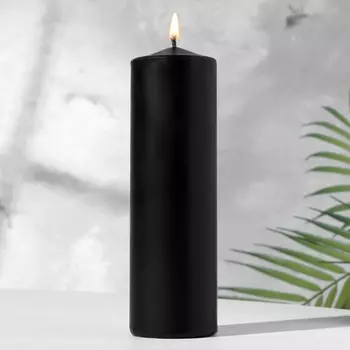 Свеча-цилиндр, 6х19 см, 425 г, 25 ч, черный