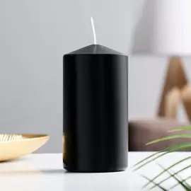 Свеча - цилиндр, 7х14 см, черная