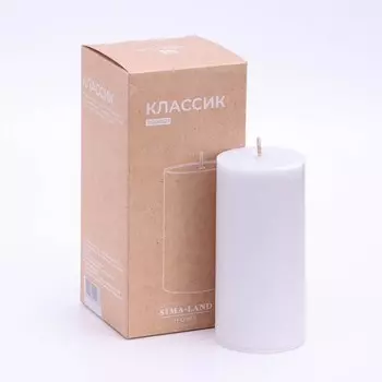 Свеча-цилиндр гладкая, sima home, 510 см, пальмовый воск, серая, 6 ч