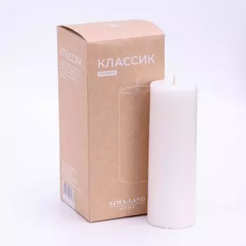 Свеча-цилиндр гладкая,5х15 см, пальмовый воск, белая sima home