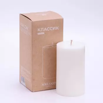 Свеча-цилиндр гладкая, sima home, 610 см, пальмовый воск, белая, 20 ч