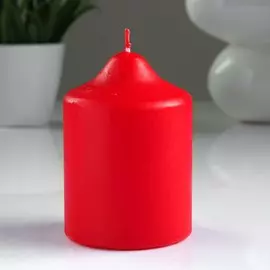 Свеча классическая 7х10 см красная