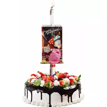 Свеча в торт сюрприз, с открыткой, гравити фолз