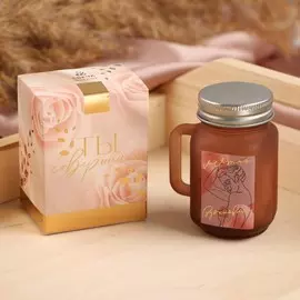 Свеча в матовой банке