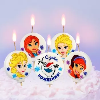 Свеча в торт набор, эльза, холодное сердце, 5 шт