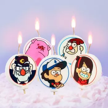 Свеча в торт набор, гравити фолз, 5 шт