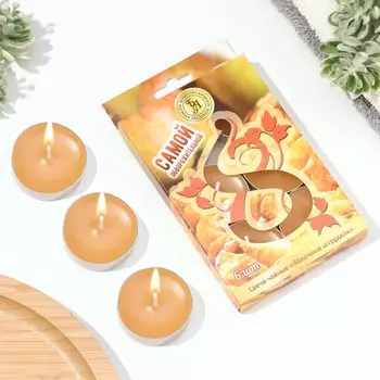 Набор свечей ароматических чайных, 6 шт., яблочный штрудель