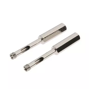 Сверло алмазное по стеклу и керамике тундра, трехгранный хвостовик, 665 мм, 2 шт.