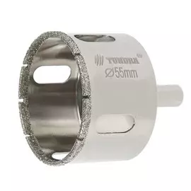 Сверло алмазное по стеклу и керамике тундра, трехгранный хвостовик, 5565 мм