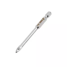 Сверло по керамике твердосплавное tundra, крестовый наконечник, шестигр. хвостовик, 6 мм