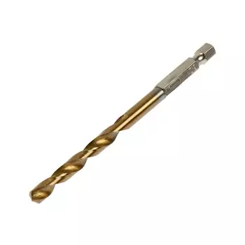 Сверло по металлу тундра, hss-tin, шестигранный хвостовик, 6 х 77 мм