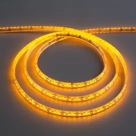 Светодиодная лента 12в, smd3528, 5 м, ip68, 120 led, 9.6 вт/м, 6-7 лм/1 led, dc, жёлтый