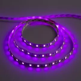 Светодиодная лента 12в, smd5050, 5 м, ip33, 60 led, 14.4 вт/м, 14-16 лм/1 led, dc, фиолетовый