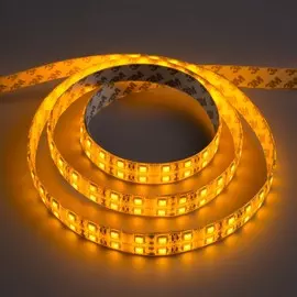 Светодиодная лента 12в, smd5050, 5 м, ip65, 120 led, 28.8 вт/м, 10-12 лм/1 led, dc, жёлтый