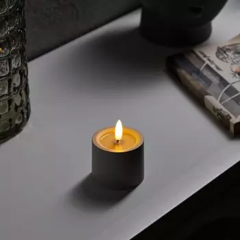 Светодиодная свеча бежевая, 6 8 6 см, пластик, батарейки ааах2 (не в комплекте), свечение теплое белое