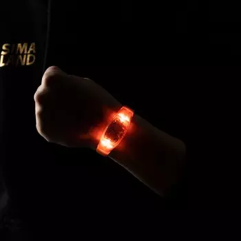 Светодиодный браслет оранжевый батарейки cr2016х2, свечение оранжевое