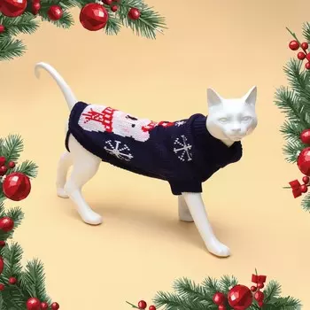 Свитер для животных, размер 16 (дс 35-39, ог 38-50, ош 24-28 см), синий