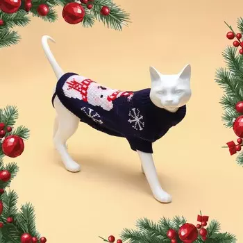 Свитер для животных, размер 10 (дс 23-26, ог 28-35, ош 18-22 см), синий