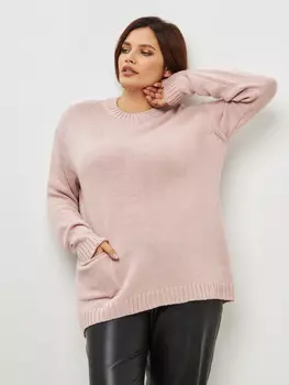 Свитер больших размеров оверсайз удлиненный