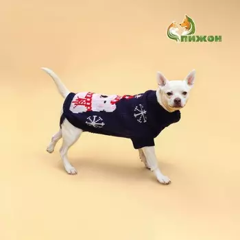 Свитер для животных, размер 12 (дс 28-31, ог 32-40, ош 20-24 см), синий