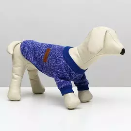 Свитер меланжевый, размер 2xl (дс 41, ош 34, ог 55 см), синий