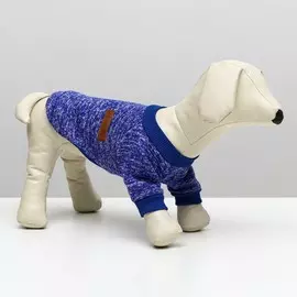 Свитер меланжевый, размер xs (дс 14, ош 23, ог 22 см), синий