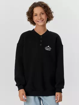 Свитшот для мальчиков черный с принтом