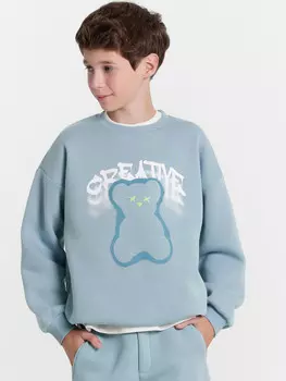 Свитшот для мальчиков синий с печатью