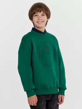 Свитшот для мальчиков зеленый новогодний с сантой