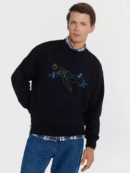 Свитшот мужской черный с печатью