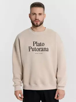 Свитшот мужской бежевый с надписью