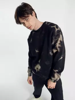 Свитшот мужской черный с обработкой эйсид