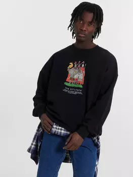 Свитшот мужской черный с принтом