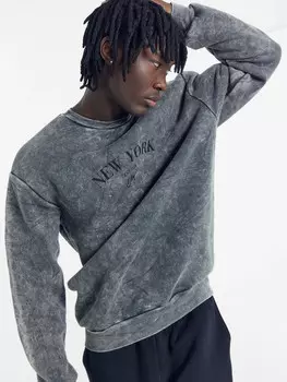 Свитшот мужской серый с обработкой эйсид