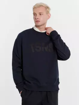 Свитшот мужской синий с печатью