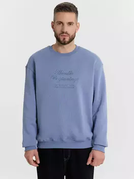 Свитшот мужской синий с вышивкой